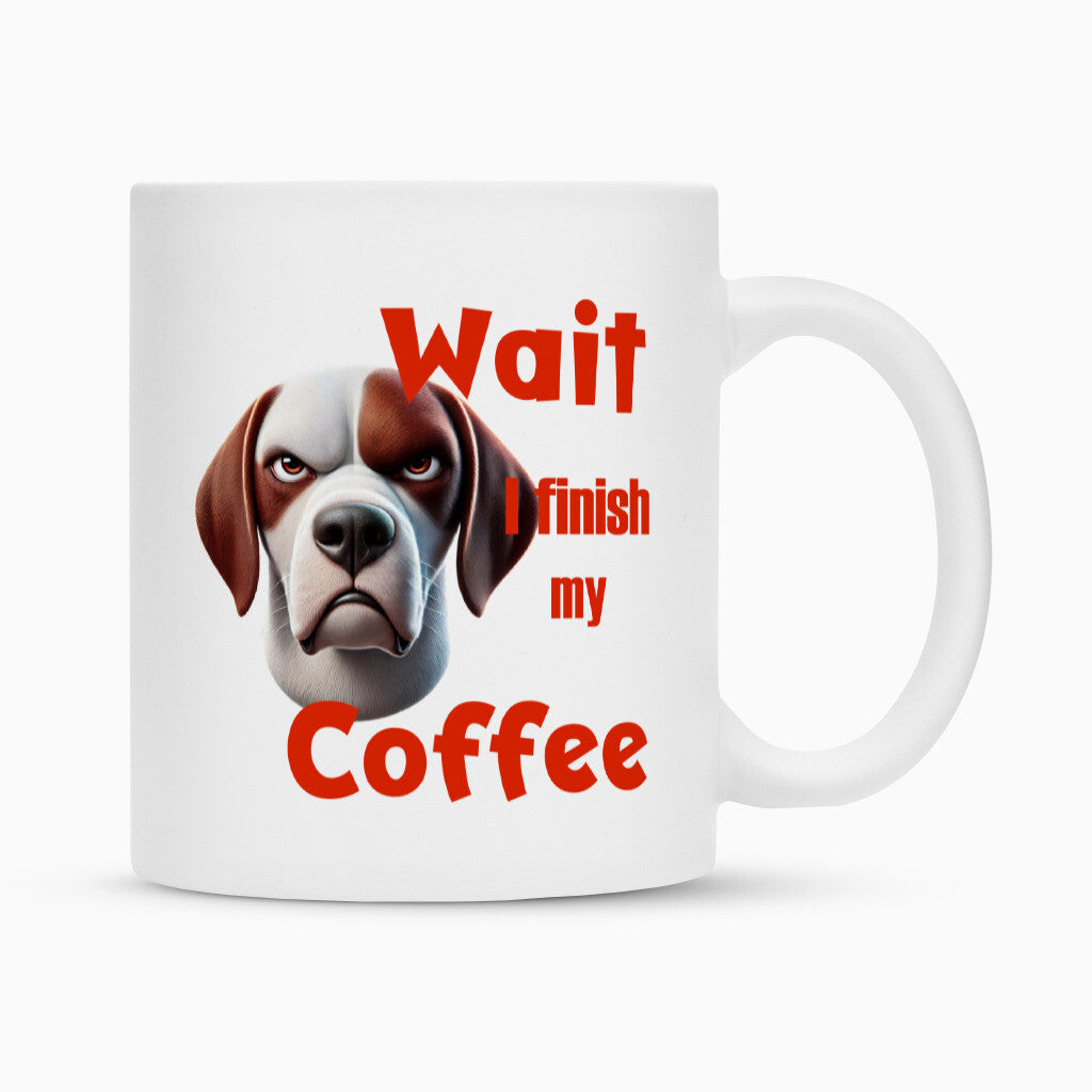 Tasse "English Pointer - Wait" Weiß – hunde-shirt.de