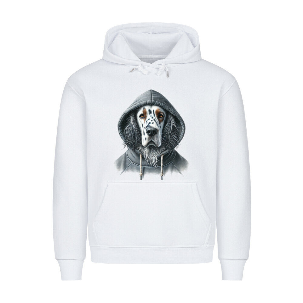 Premium Hoodie "English Setter - Hooded" Weiß – hunde-shirt.de