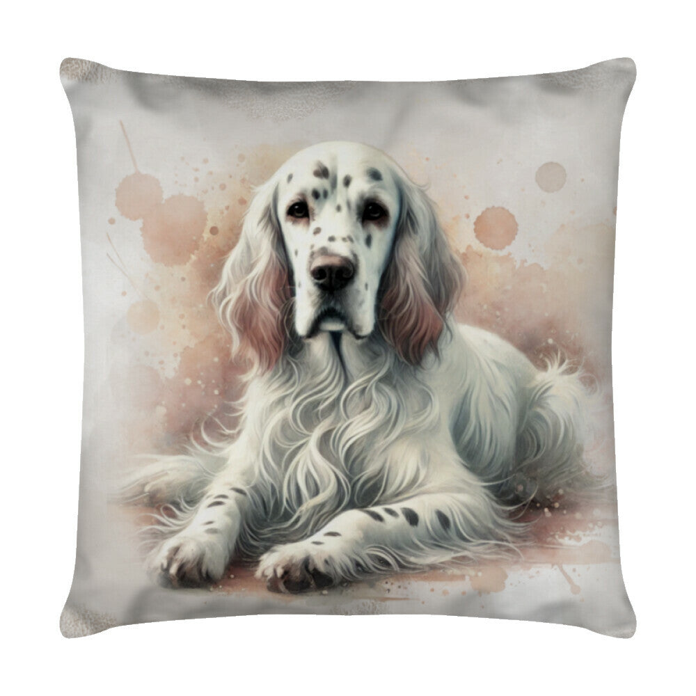 Kissen "English Setter - Relax" Weiß – hunde-shirt.de