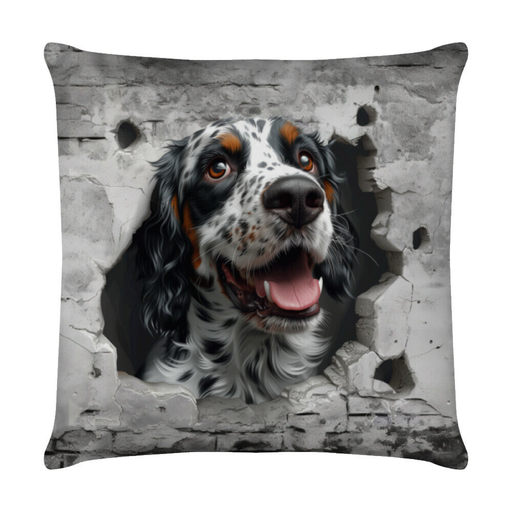 Kissen "English Setter - Look" Weiß – hunde-shirt.de