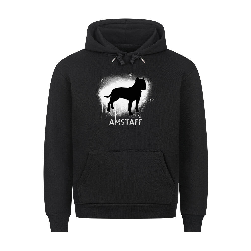 Premium Hoodie "Amstaff - Brush" Schwarz – hunde-shirt.de