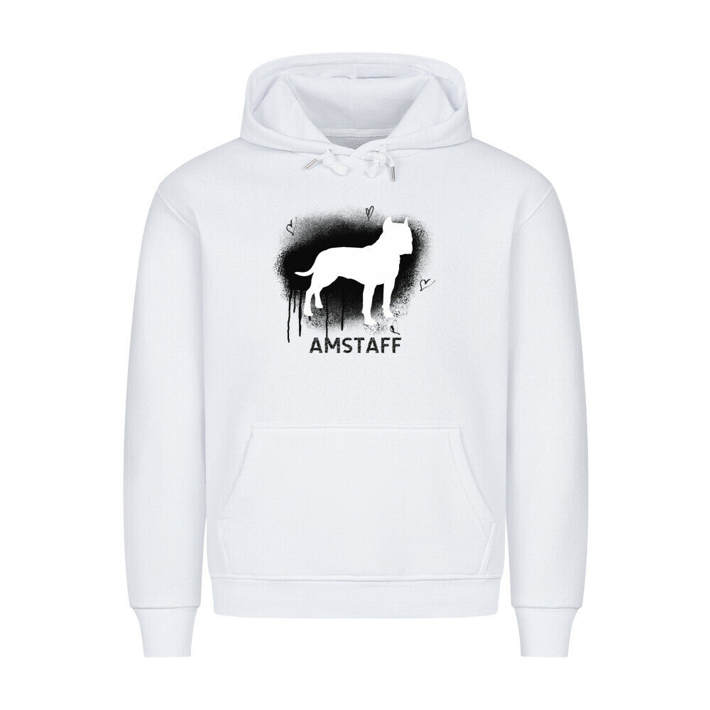 Premium Hoodie "Amstaff - Brush" Weiß – hunde-shirt.de