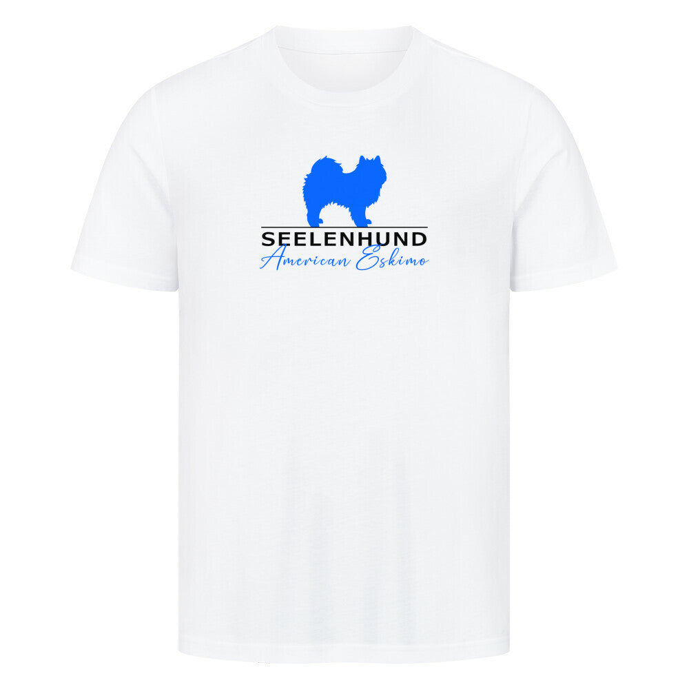 Premium T-Shirt "American Eskimo - Seelenhund" Weiß – hunde-shirt.de