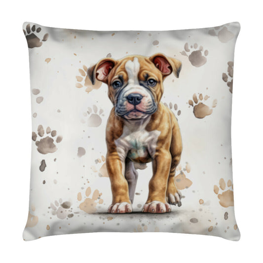 Kissen "Amstaff - Puppy Paws" Weiß – hunde-shirt.de
