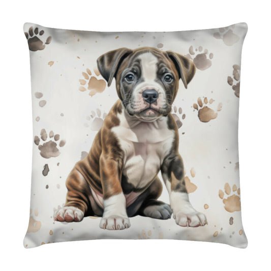 Kissen "Amstaff - Puppy Paws II" Weiß – hunde-shirt.de
