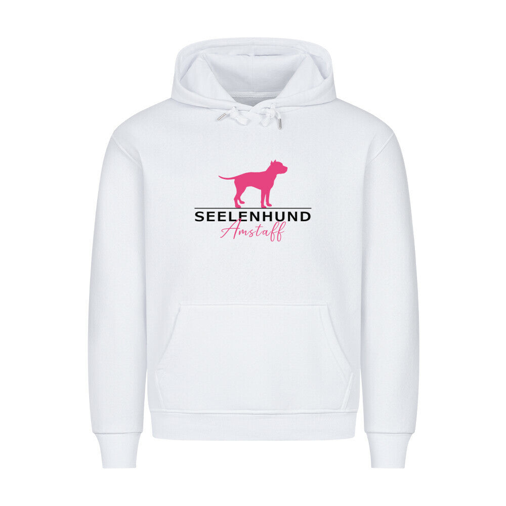 Premium Hoodie "Amstaff - Seelenhund" Weiß – hunde-shirt.de