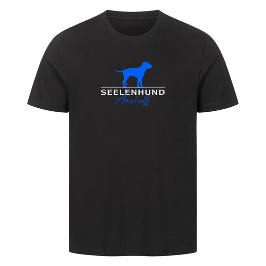 Premium T-Shirt "Amstaff - Seelenhund" Schwarz – hunde-shirt.de