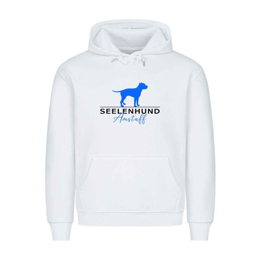 Premium Hoodie "Amstaff - Seelenhund" Weiß – hunde-shirt.de