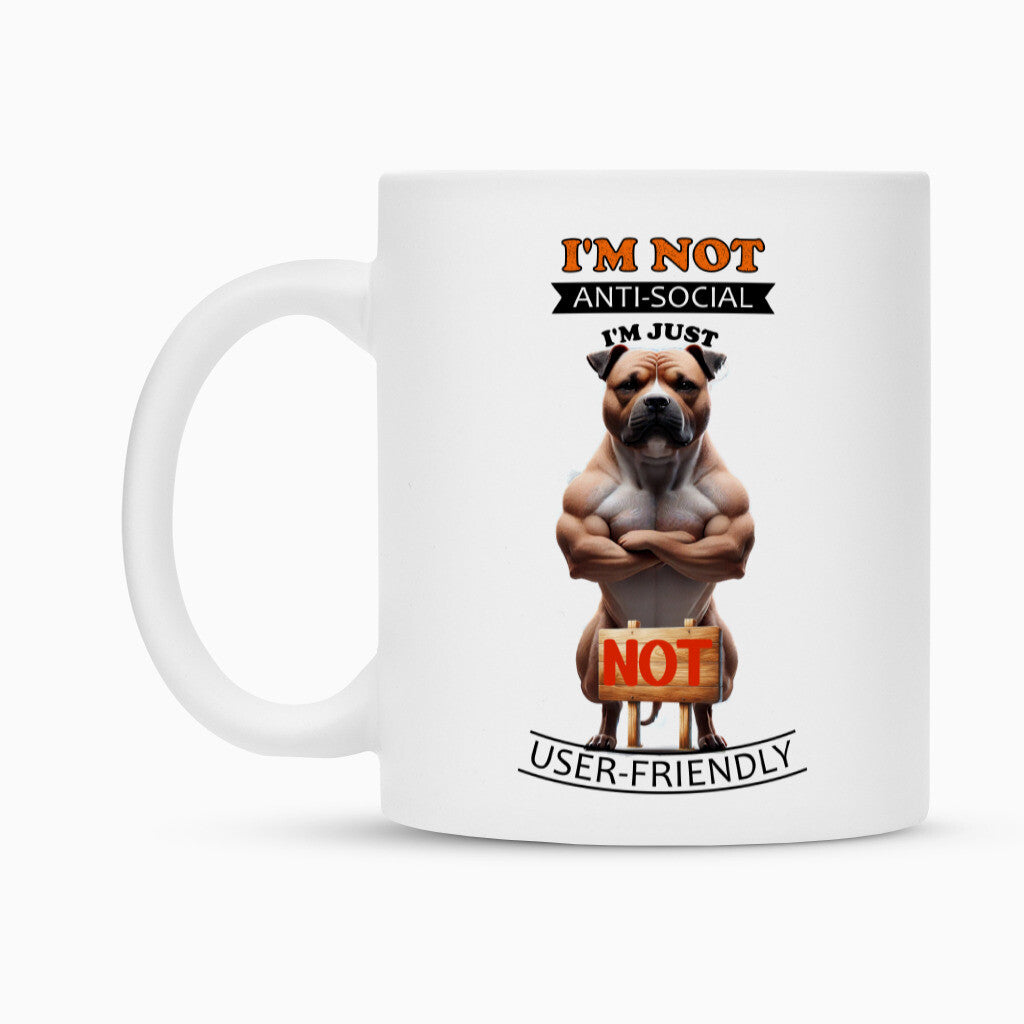 Tasse "Amstaff - Anti-Social" – hunde-shirt.de