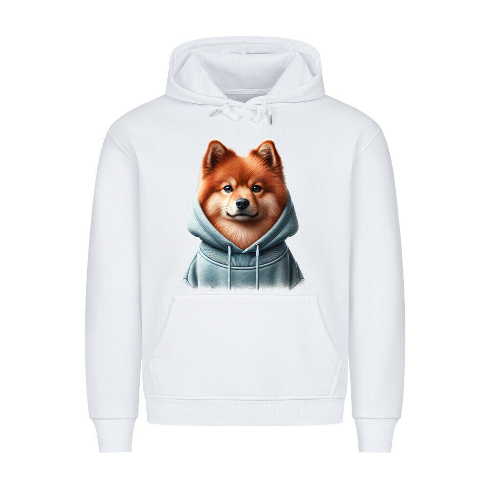 Premium Hoodie "Finnischer Spitz - Hooded" Weiß – hunde-shirt.de