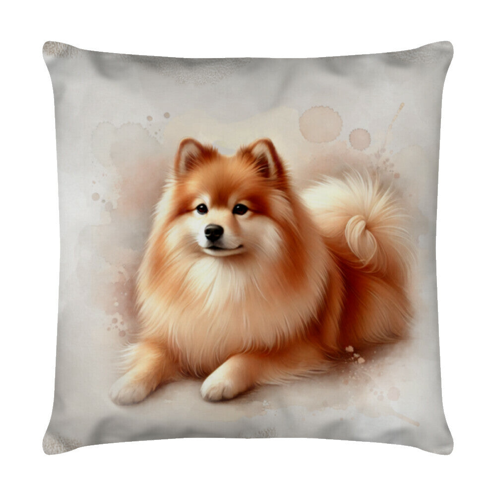 Kissen "Finnischer Spitz - Relax" Weiß – hunde-shirt.de