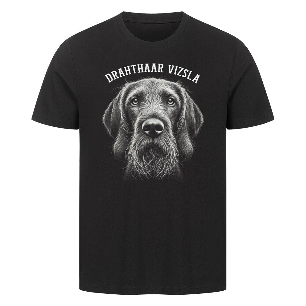 Premium T-Shirt "Drahthaar Vizsla - Pure" Schwarz – hunde-shirt.de