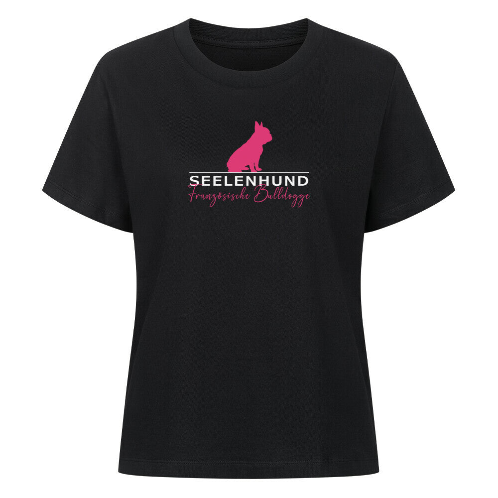 Premium Damen-Shirt "Frenchie - Seelenhund" Schwarz – hunde-shirt.de