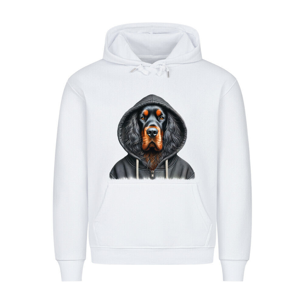 Premium Hoodie "Gordon Setter - Hooded" Weiß – hunde-shirt.de