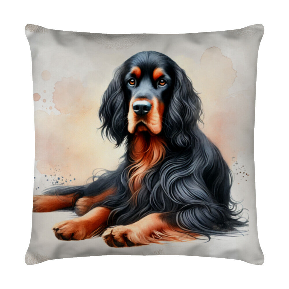 Kissen "Gordon Setter - Relax" Weiß – hunde-shirt.de