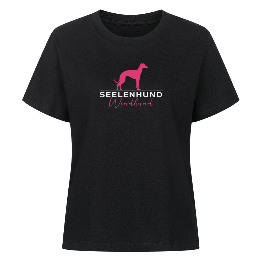 Premium Damen-Shirt "Windhund - Seelenhund" Schwarz – hunde-shirt.de