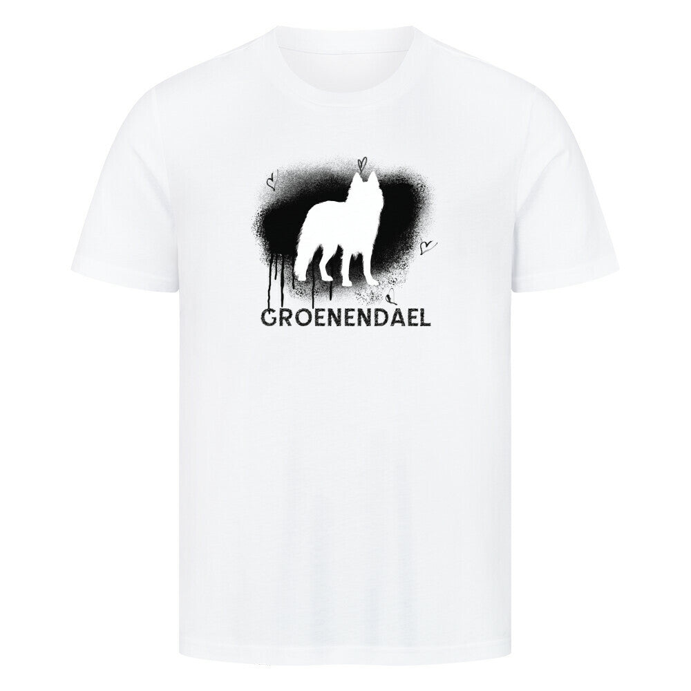 Premium T-Shirt "Groenendael - Brush" Weiß – hunde-shirt.de