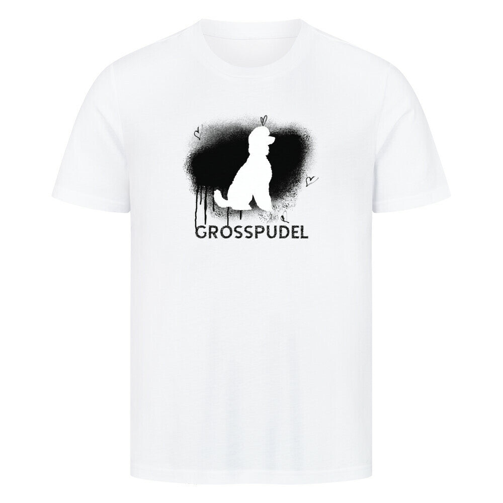 Premium T-Shirt "Großpudel - Brush" Weiß – hunde-shirt.de