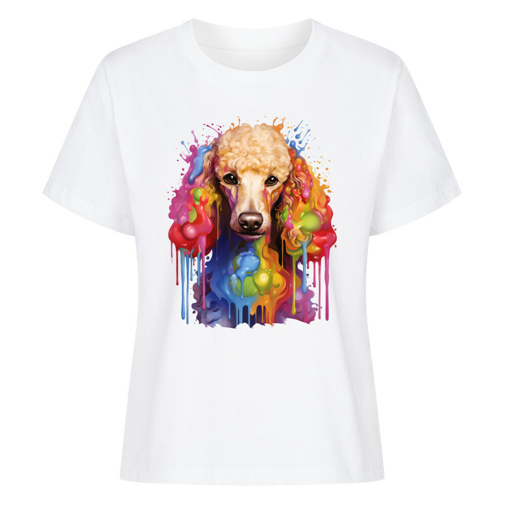 Premium Damen-Shirt "Großpudel - Paint" Weiß – hunde-shirt.de