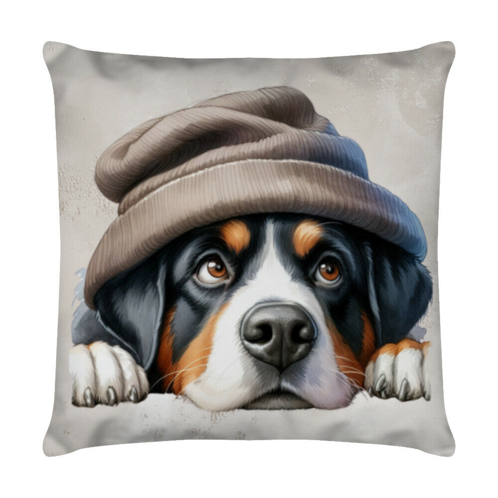 Kissen "Großer Schweizer - Sweet" Weiß – hunde-shirt.de