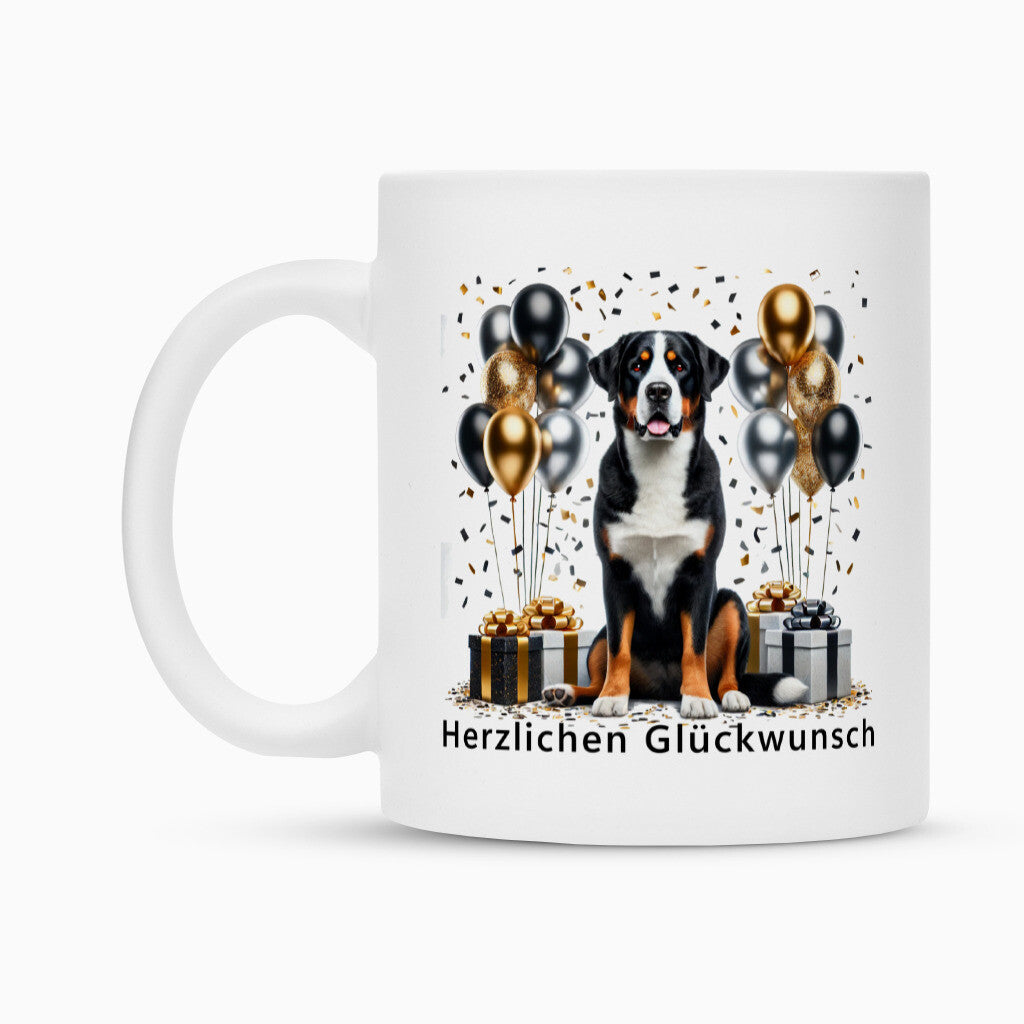 Tasse "Großer Schweizer - Glückwunsch" – hunde-shirt.de