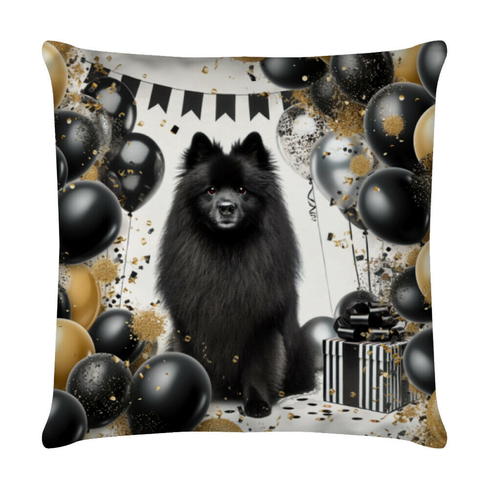 Kissen "Großspitz - Geburtstag black" Weiß – hunde-shirt.de