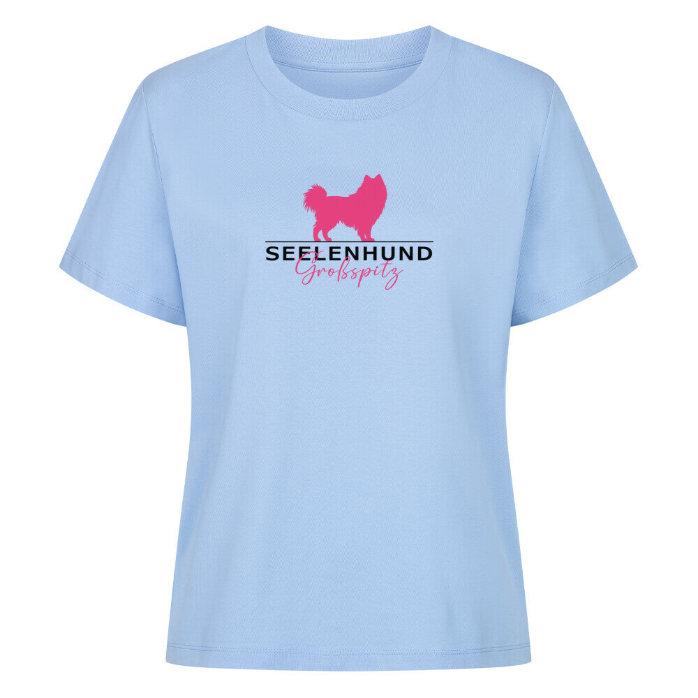 Premium Damen-Shirt "Großspitz - Seelenhund" Sky Blue – hunde-shirt.de