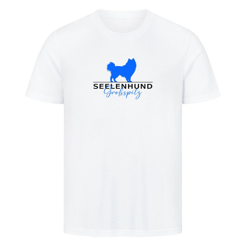 Premium T-Shirt "Großspitz - Seelenhund" Weiß – hunde-shirt.de