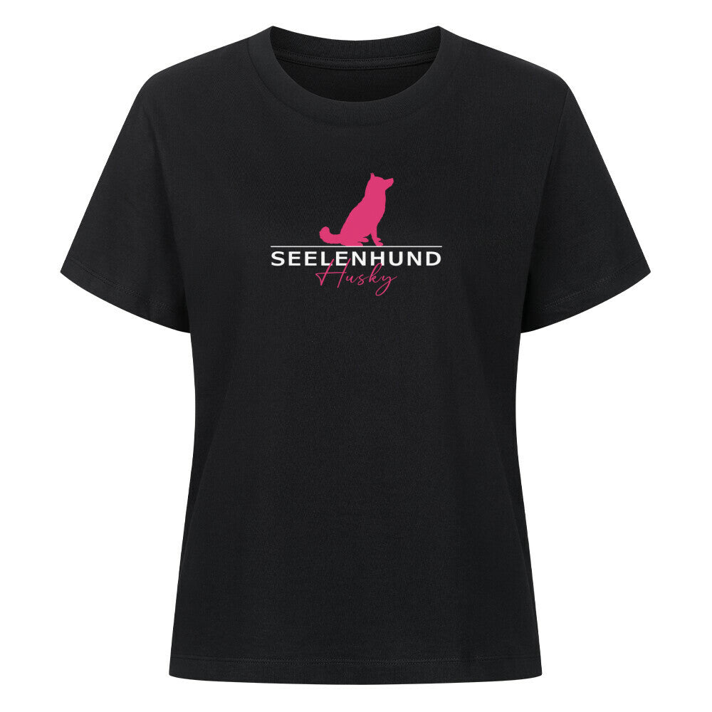 Premium Damen-Shirt "Husky - Seelenhund" Schwarz – hunde-shirt.de