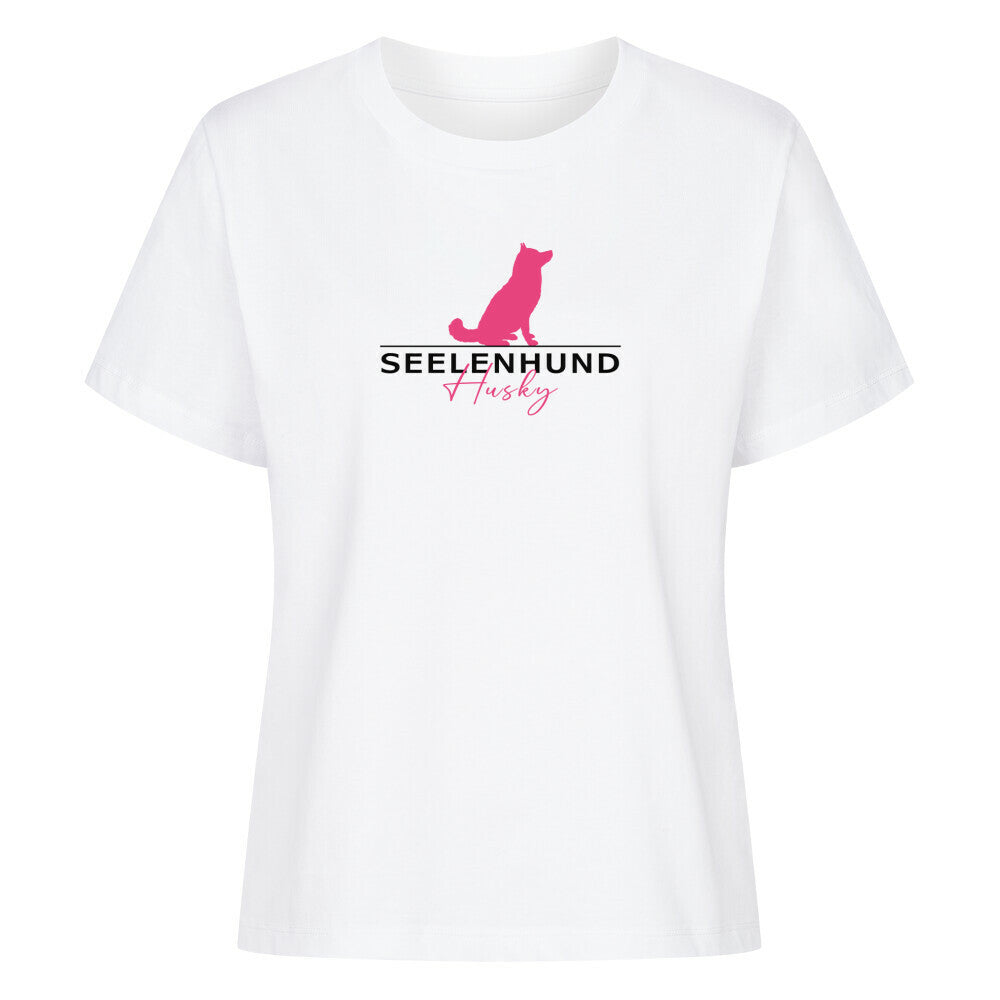 Premium Damen-Shirt "Husky - Seelenhund" Weiß – hunde-shirt.de