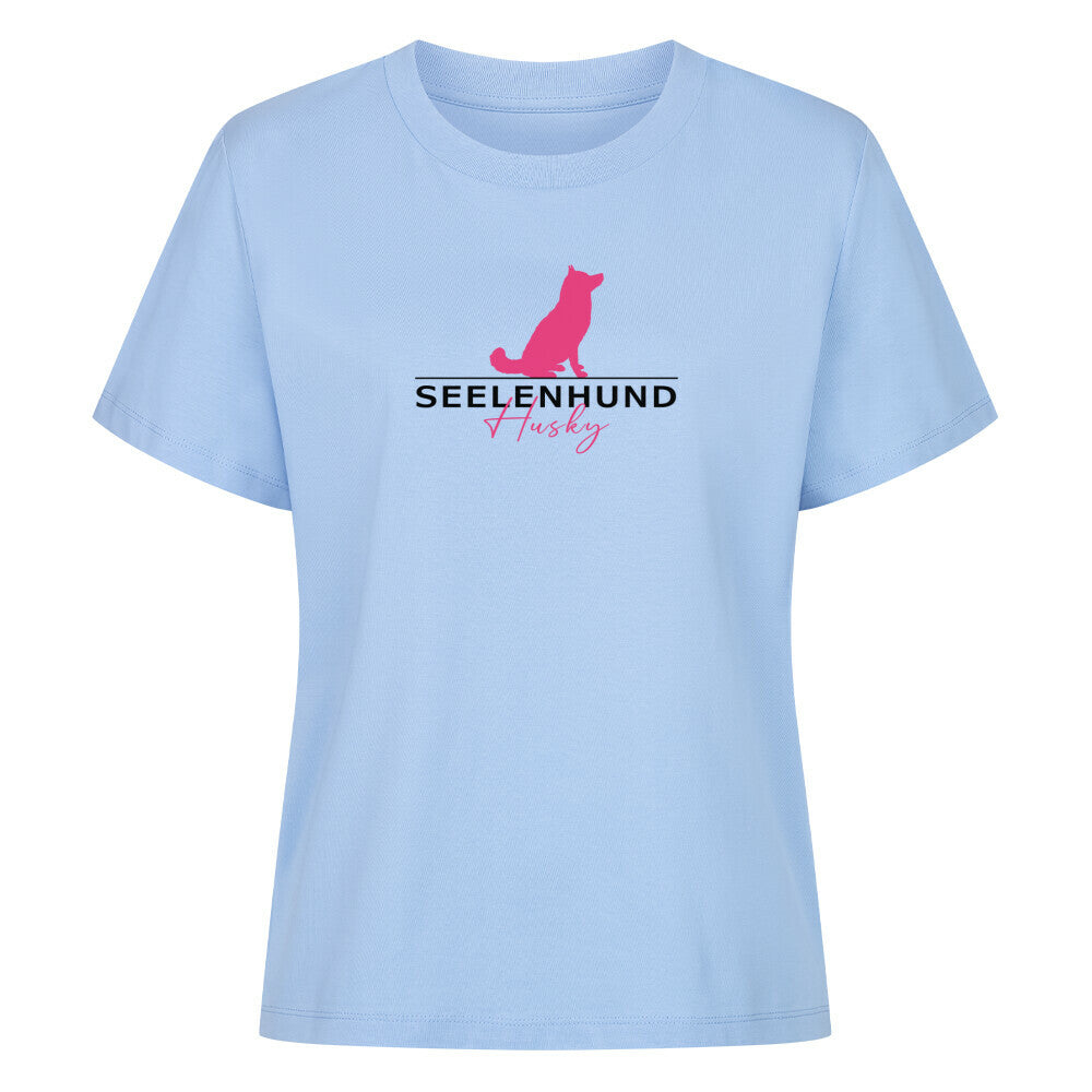 Premium Damen-Shirt "Husky - Seelenhund" Sky Blue – hunde-shirt.de