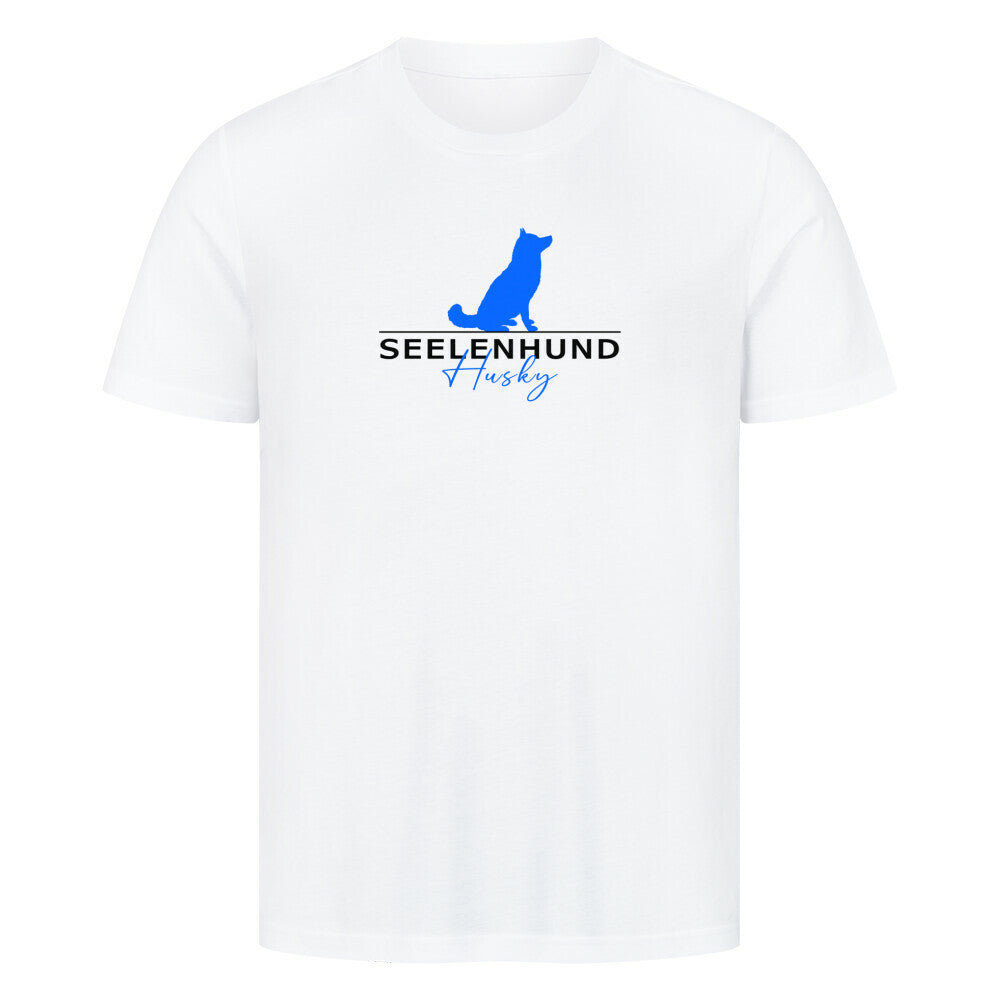 Premium T-Shirt "Husky - Seelenhund" Weiß – hunde-shirt.de