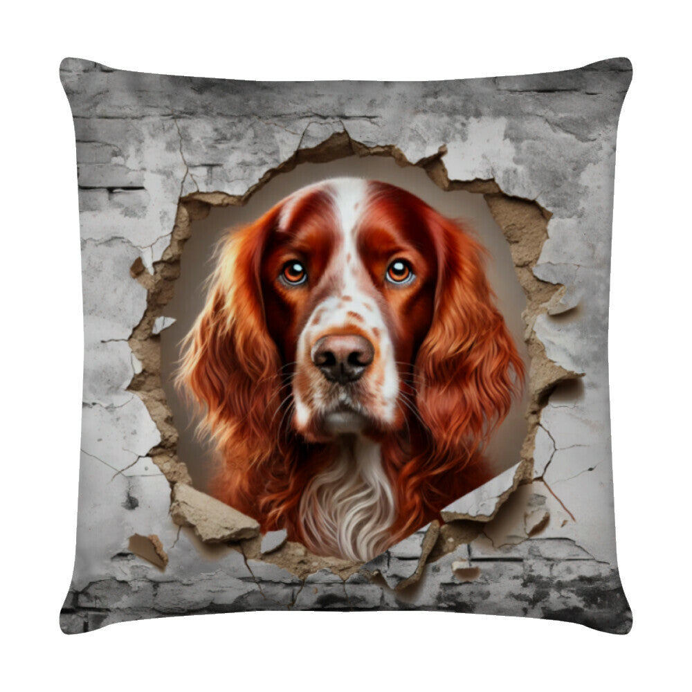 Kissen "Irish Red & White - Look II" Weiß – hunde-shirt.de