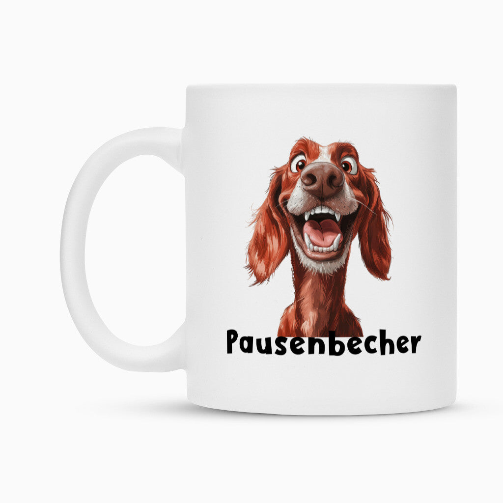 Tasse "Irish Red & White - Pausenbecher" – hunde-shirt.de
