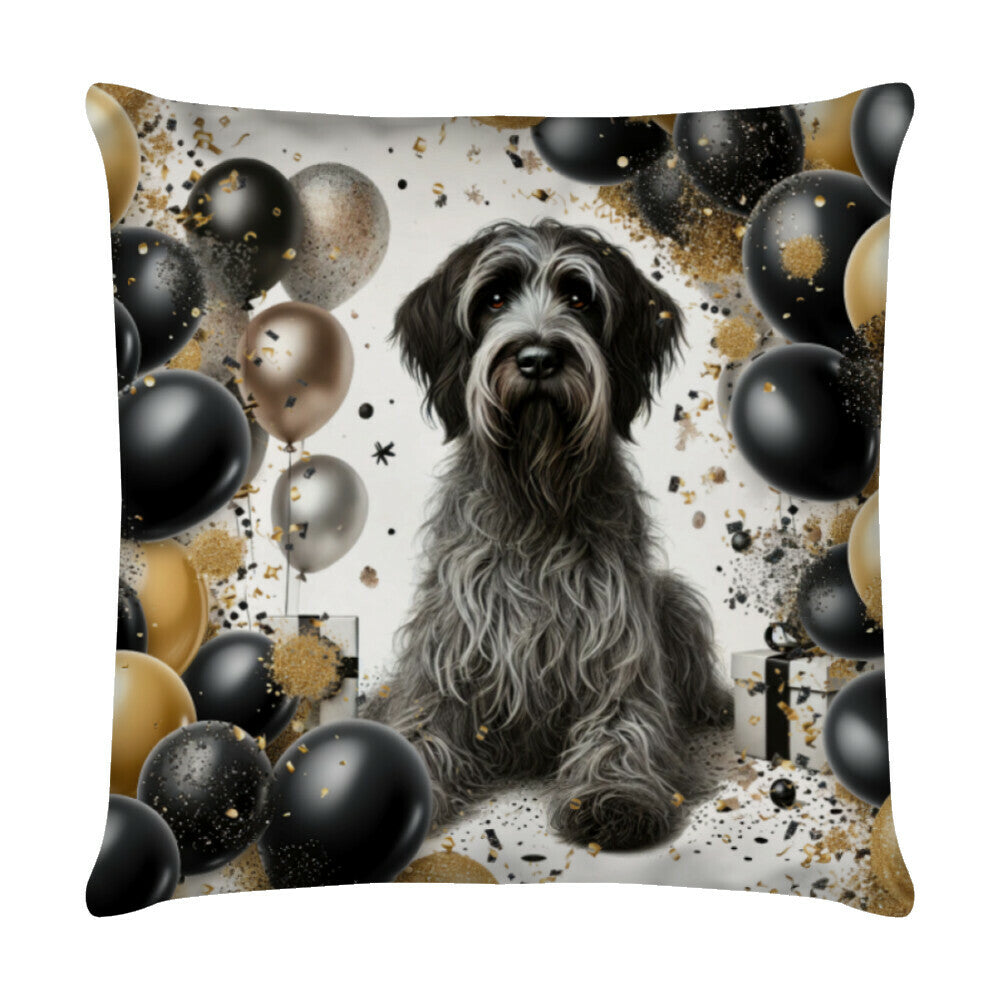 Kissen "Griffon Korthals - Geburtstag" Weiß – hunde-shirt.de