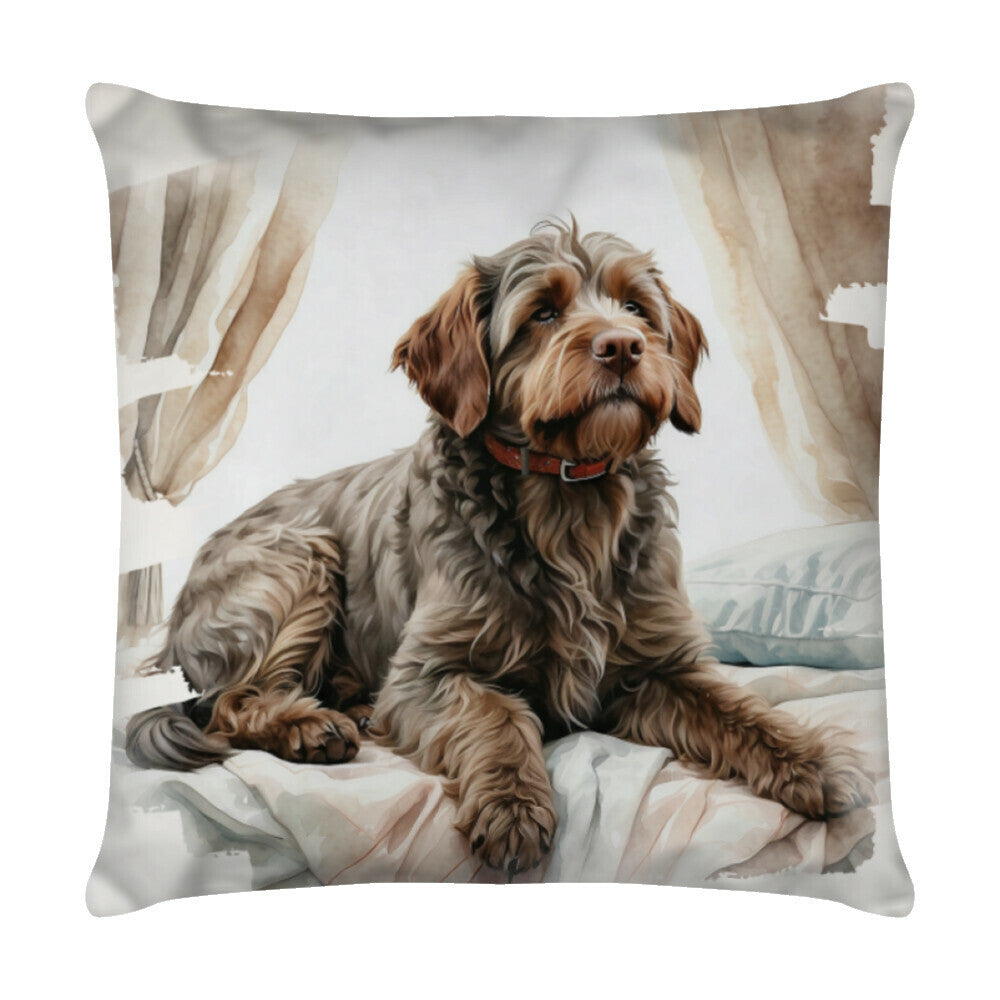 Kissen "Griffon Korthals - Relax" Weiß – hunde-shirt.de