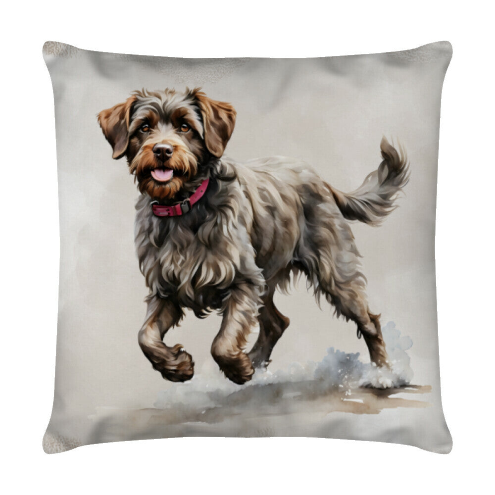 Kissen "Griffon Korthals - Jumper" Weiß – hunde-shirt.de