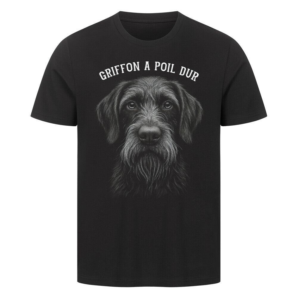 Premium T-Shirt "Griffon Korthals - Origin Pure" Schwarz – hunde-shirt.de