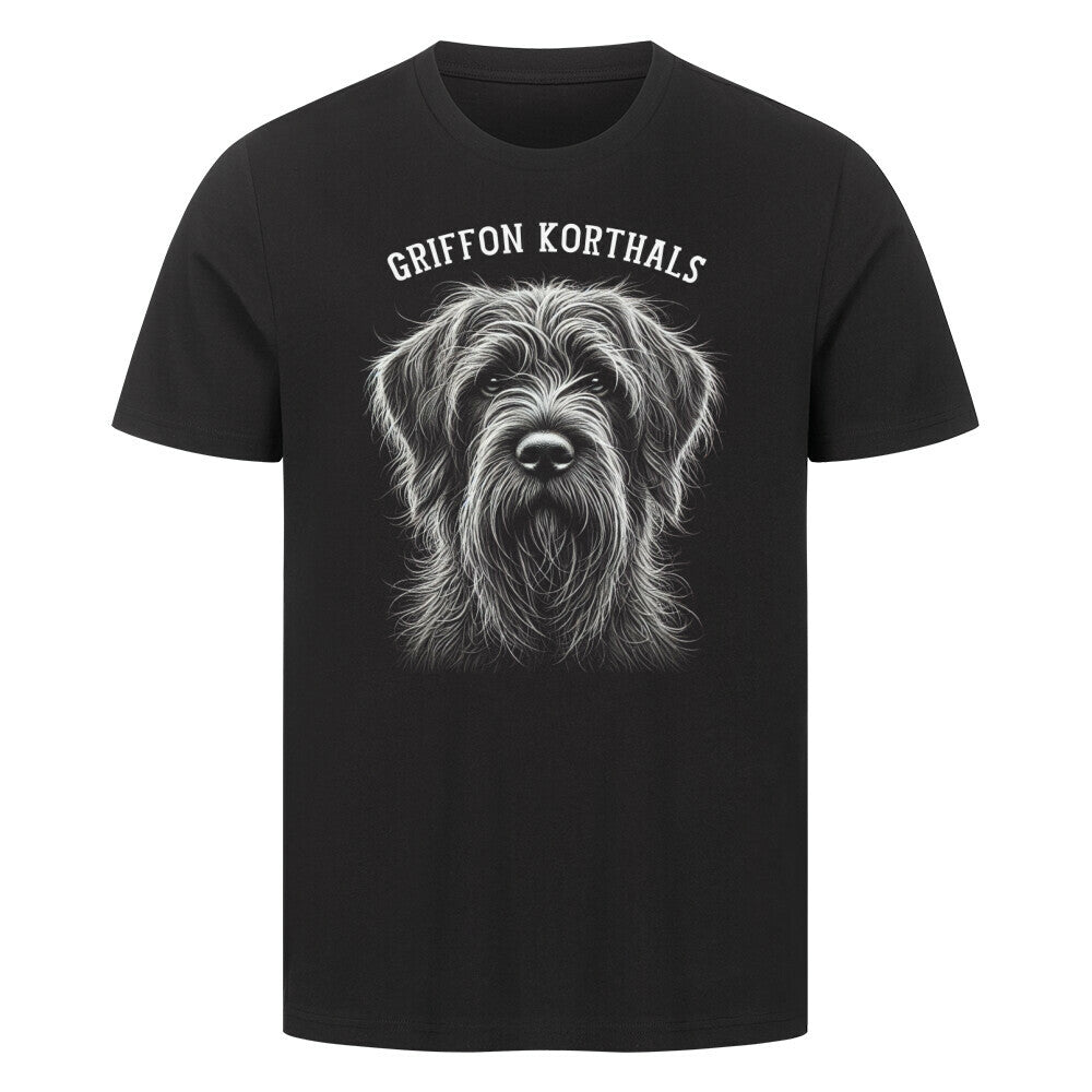 Premium T-Shirt "Griffon Korthals - Pure" Schwarz – hunde-shirt.de