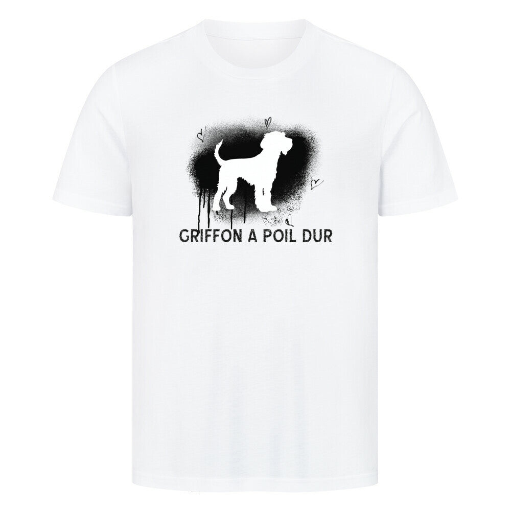 Premium T-Shirt "Griffon Korthals - Origin Brush" Weiß – hunde-shirt.de