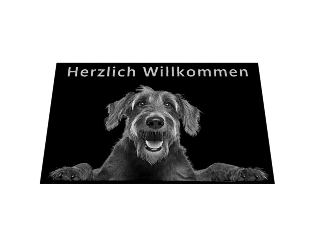 Fußmatte "Irischer Wolfshund - Herzlich Willkommen" – hunde-shirt.de