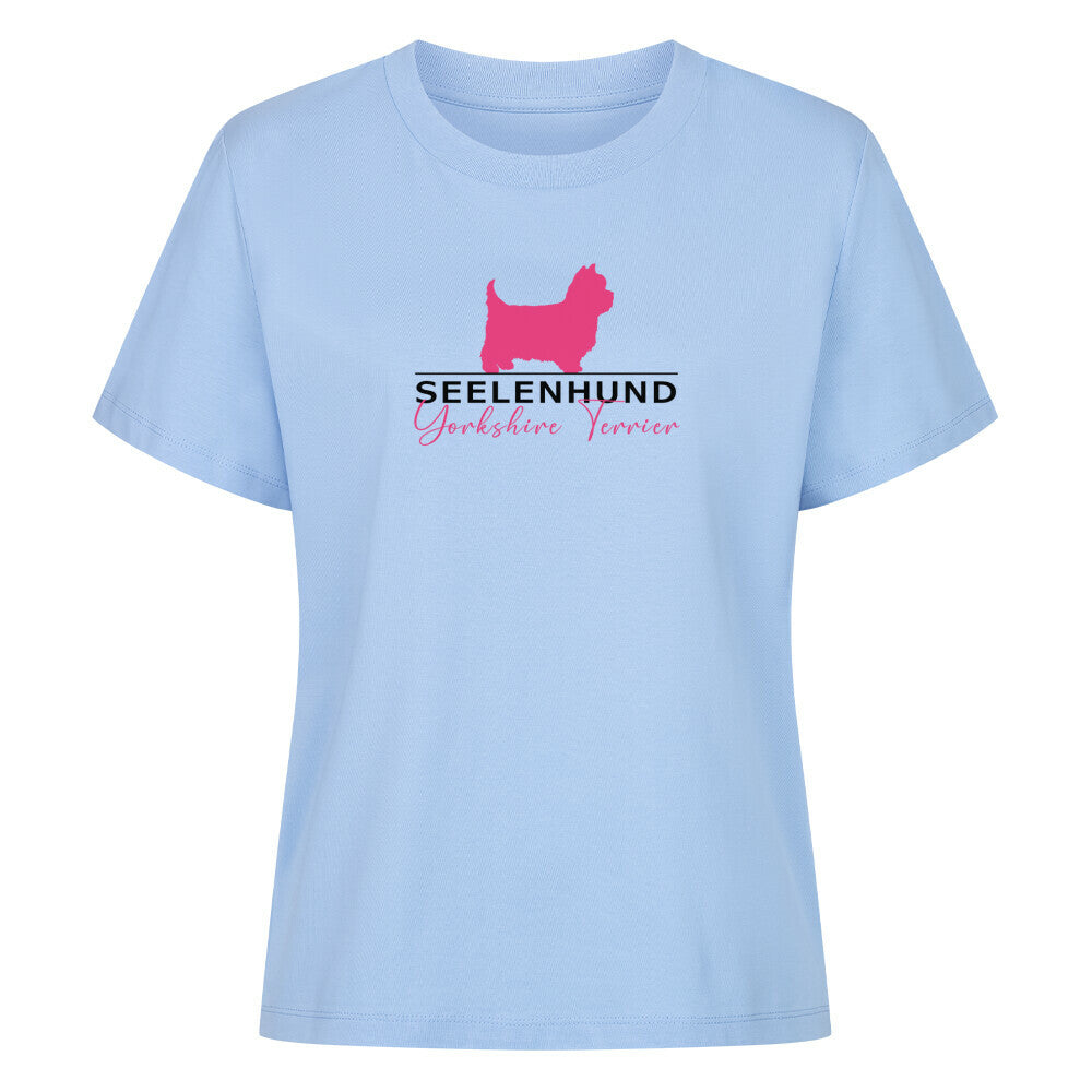 Premium Damen-Shirt "Yorkshire Terrier - Seelenhund" Sky Blue – hunde-shirt.de
