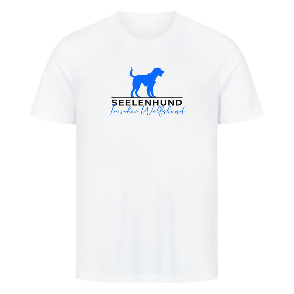 Premium T-Shirt "Irischer Wolfshund - Seelenhund" Weiß – hunde-shirt.de