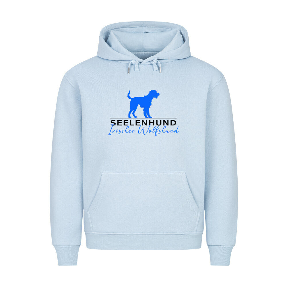 Premium Hoodie "Irischer Wolfshund - Seelenhund" Babyblau – hunde-shirt.de
