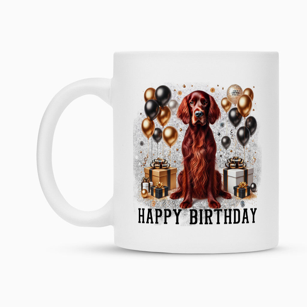 Tasse "Irish Setter - Happy Birthday" – hunde-shirt.de