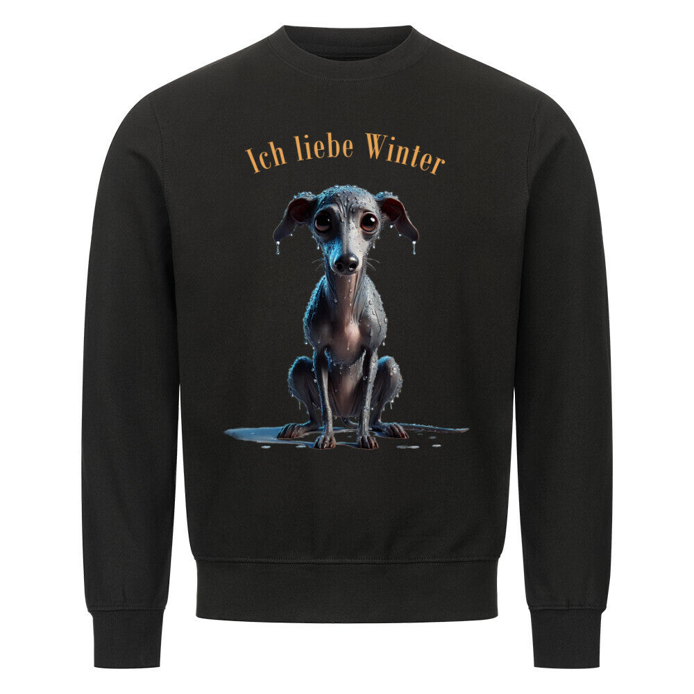 Premium Sweatshirt "Italian Greyhound - Winter" Schwarz – hunde-shirt.de