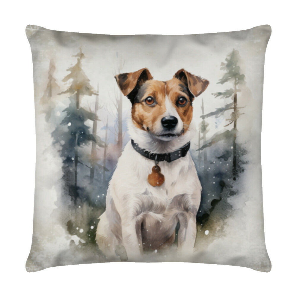 Kissen "Jack Russell - Natur" Weiß – hunde-shirt.de