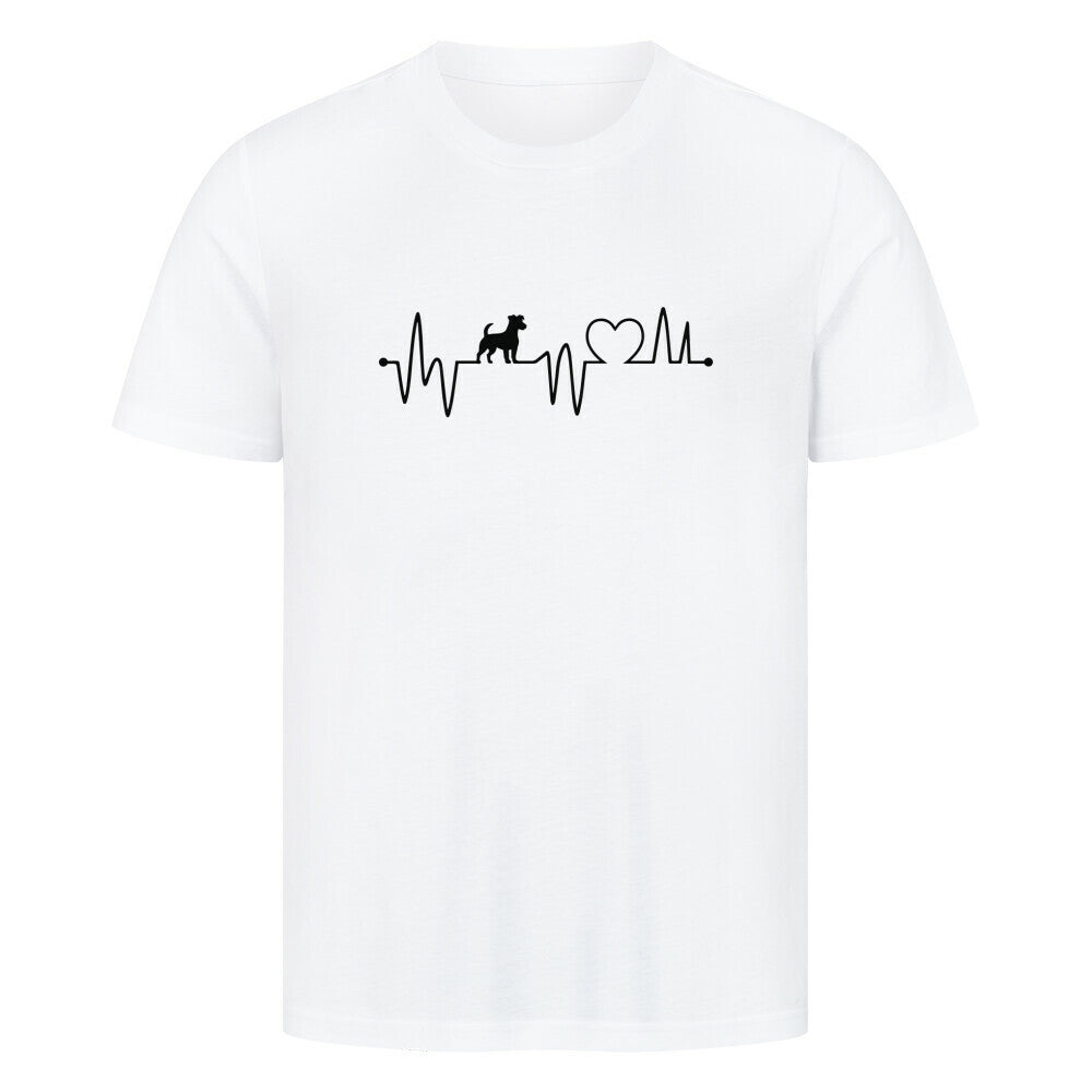 Premium T-Shirt "Jack Russell - Heartbeat" Weiß – hunde-shirt.de
