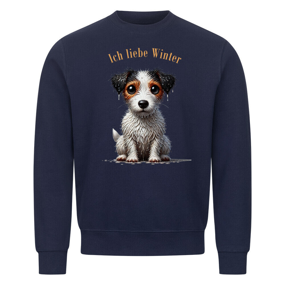 Premium Sweatshirt "Jack Russell - Winter" Navy Blue – hunde-shirt.de