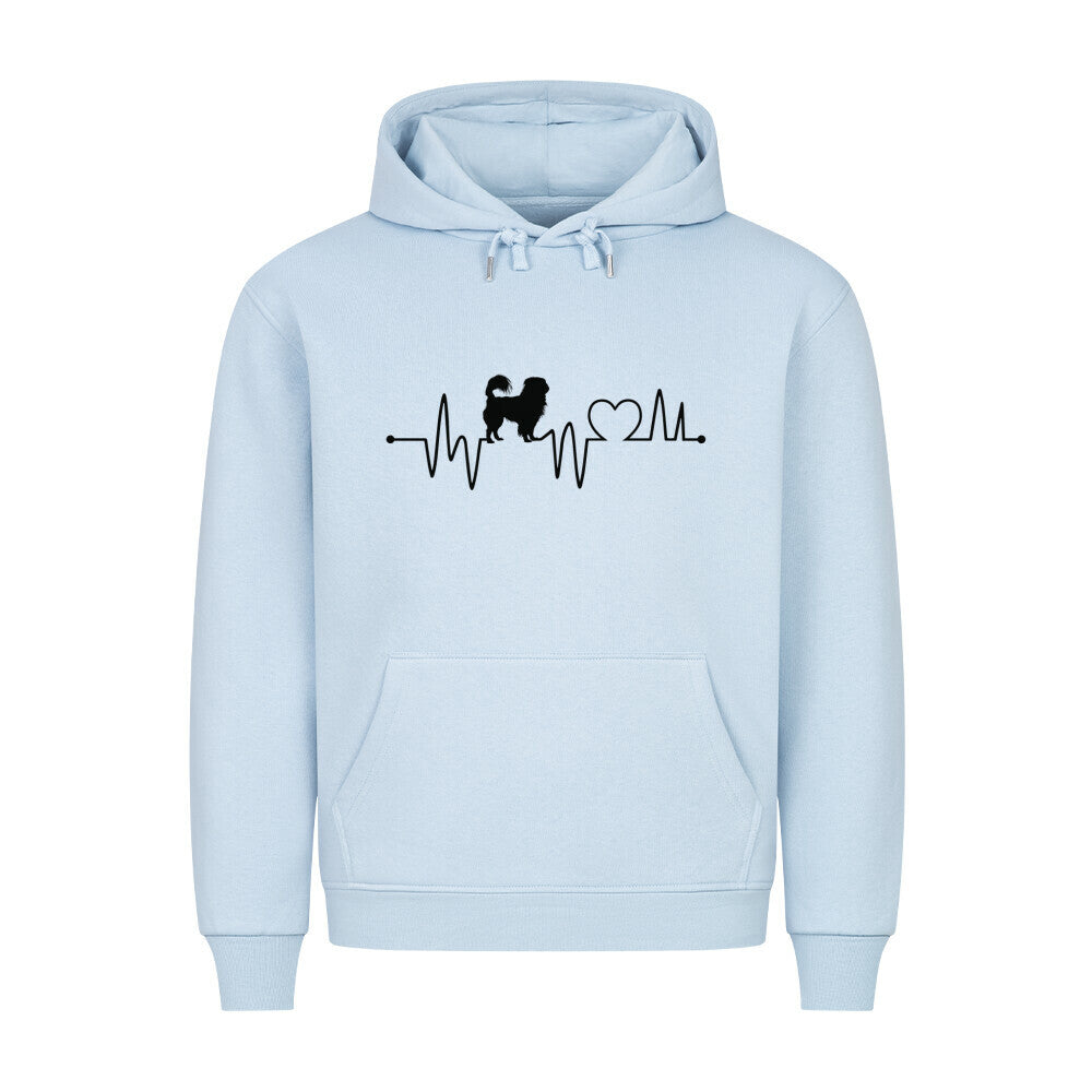 Premium Hoodie "Japan Chin - Heartbeat" Babyblau – hunde-shirt.de